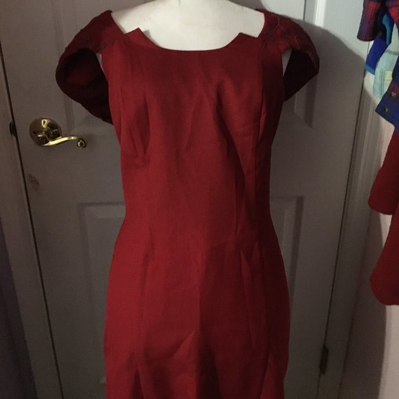 Beaded Red Dress - Picture 1 of 2